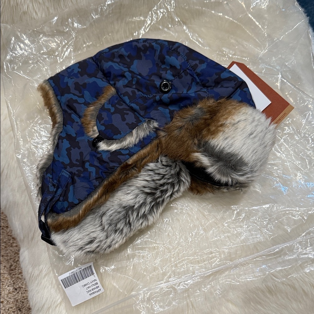 Appaman Camouflage Trapper Hat with Faux Fur Trim